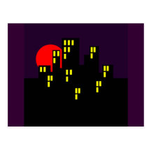 Silhouette Stadt city town Postkarten