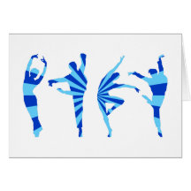Silhouette tanzende Männer dancing men Grußkarten