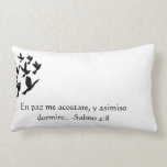 Silhouettevögel Psalm-4:8 in Spanisch Salmos 4:8 Zierkissen