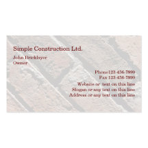 Simple Construction Business Cards