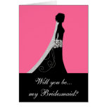 Sind Sie meine Brautjungfer? Mitteilungskarten-Ros