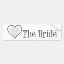 SingleHeart-Braut-Grau Auto Sticker