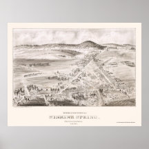 Sinkender Frühling, panoramische Karte PAs - 1898 Poster
