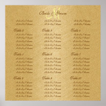 Sitzplatzdiagramme der Goldgoldenen Hochzeit Plakate
