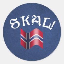 Skal! Norwegisch Runde Aufkleber