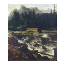 Skandinavische Landschaft, 1670 Gespannte Galerie Drucke