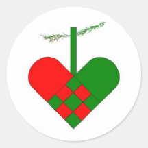 Skandinavische Weihnachtsherzen Sticker