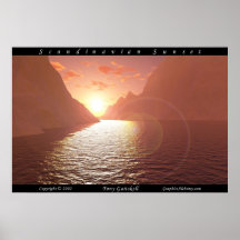 Skandinavischer Sonnenuntergang Plakat