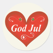 Skandinavisches Gott-Jul-Weihnachtsherz Sticker