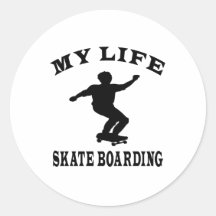 Skate-Boarding mein Leben Runde Sticker