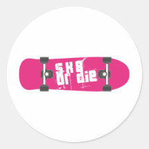 Skate oder sterben runde sticker