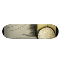 Skateboard, abstrakt, goldener Kreis Skateboard Bretter
