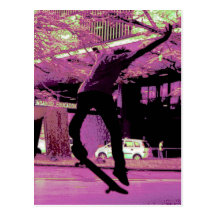 Skateboard Postkarten