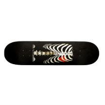 Skateboard-Skelett u. Herz Skateboarddeck