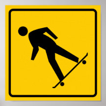 Skateboard-Zonen-Landstraßen-Zeichen Posterdrucke