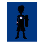 Skateboarder-Jungen-Silhouette-Postkarte