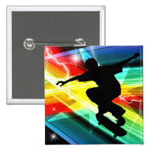Skateboardfahrer in Criss Querblitz Button