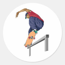 Skateboardfahrer Runde Aufkleber