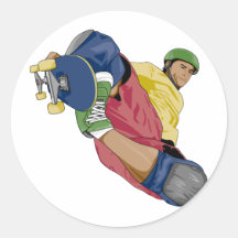 Skateboardfahrer Runder Sticker