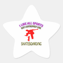 Skateboarding Entwürfe Sternaufkleber