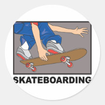Skateboarding Runder Aufkleber