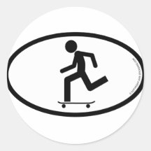Skater Runder Aufkleber