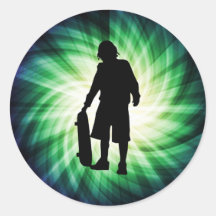 Skater; Skateboard Runder Sticker