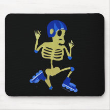Skelett auf Rollerblades Halloween Mousepads