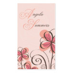 Sketch Floral Print - Pink Business Cards
