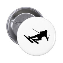 Ski fahrender abschüssiger Skifahrer des Skis Button