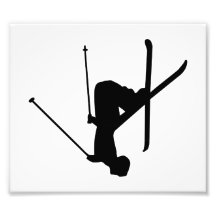 Ski-schwarze Silhouette Kunstphotos