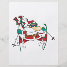 Skifahrenweihnachtsmann-Cartoon Individuelle Flyer