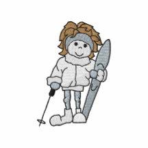 Skifahrer-Mädchen Polohemd