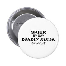 Skifahrer tödliches Ninja bis zum Nacht Buttons