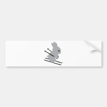 Skihäschenikone Auto Sticker