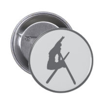 Skisprung - springendes Skifahrergrau Anstecknadelbutton