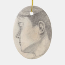 Skizze Japanerjunge Weihnachtsbaum Ornament