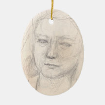 Skizze Japanermädchen Weihnachtsbaum Ornament