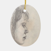 Skizze Japanermädchen Weihnachtsornament