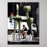 Skulptur und Radfahrer, Seattle Poster