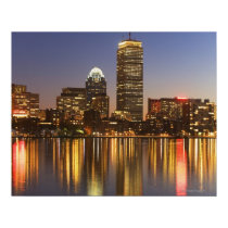 Skyline USA, Massachusetts, Boston an Dämmerung 2 poster
