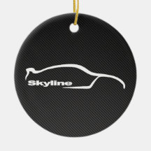 Skyline-weiße Silhouette mit Kohlenstofffaser Ornamente