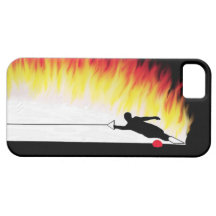 Slalom-Wasser-Skifahrer mit Flammen iPhone 5 Hülle