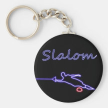 Slalom-Wasser-Skifahrer-Neon Keychain Schlüsselanhänger