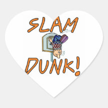 Slam Dunk-Basketball-T-Shirts und Geschenke Herz Aufkleber