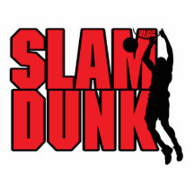 Slam Dunktext rot und schwarz Foto Ausschnitt