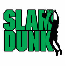 Slam Dunktextgrün und -SCHWARZES Foto Skulptur