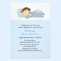 Sleeping Baby Boy Shower einladungen