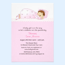 Sleeping Baby Girl Shower einladungen