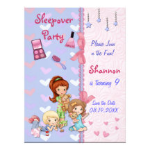 Sleepover-Freund-Schlummer-Geburtstags-Party Individuelle Einladung